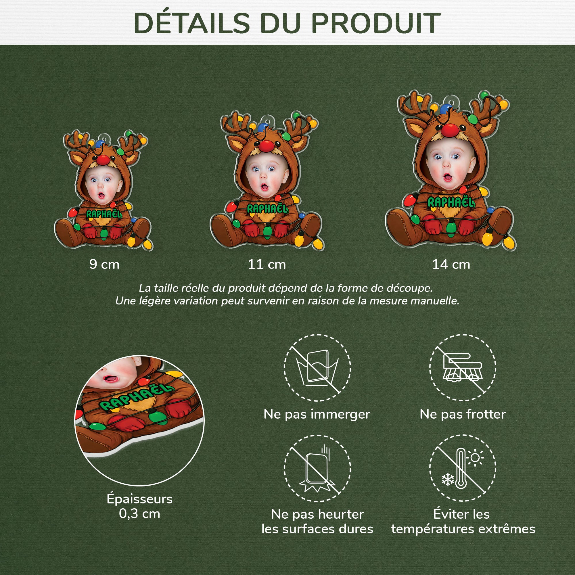 5687OFR3 ornement acrylique personnalise avec photo mon enfant renne de noel 5687okqqk