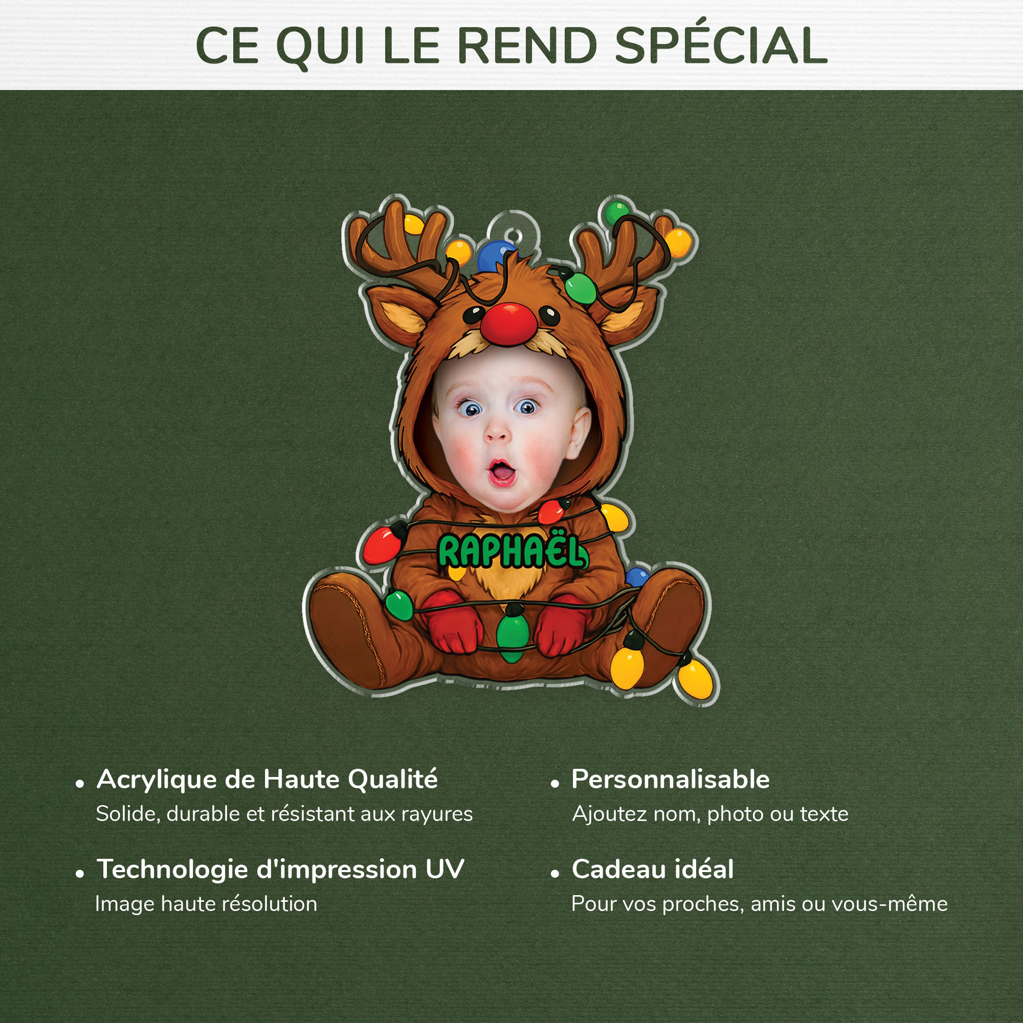 5687OFR4 ornement acrylique personnalise avec photo mon enfant renne de noel 5687okqqk