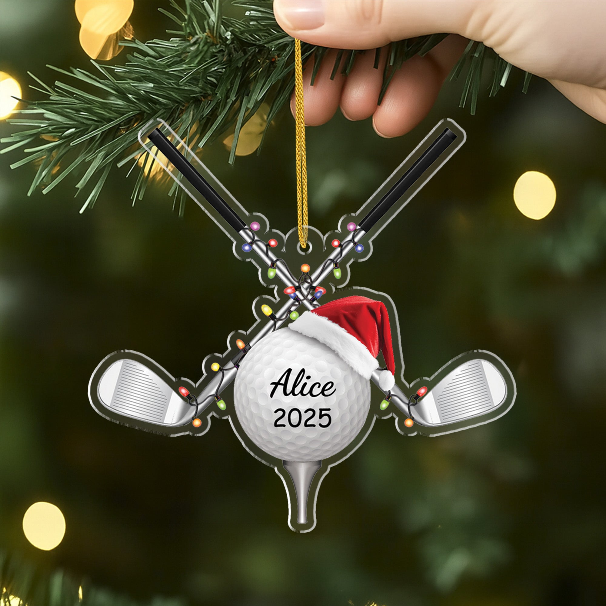 5688OFR2 effet dimpression 3d ornement acrylique personnalise balle de golf joyeux noel 5688okvmb