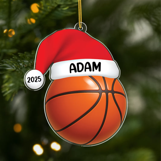 5691OFR1 effet dimpression 3d ornement noel acrylique personnalise balle de sport 5691okmcb