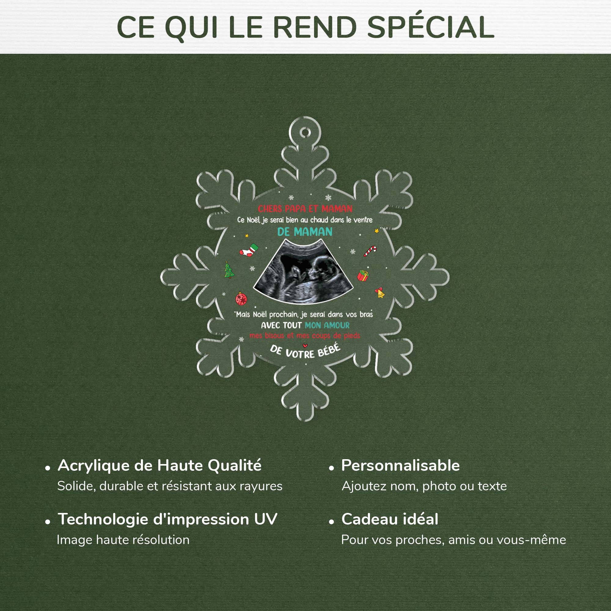 5694OFR4 ornement noel acrylique personnalise avec photo chers papa et maman 5694okuta