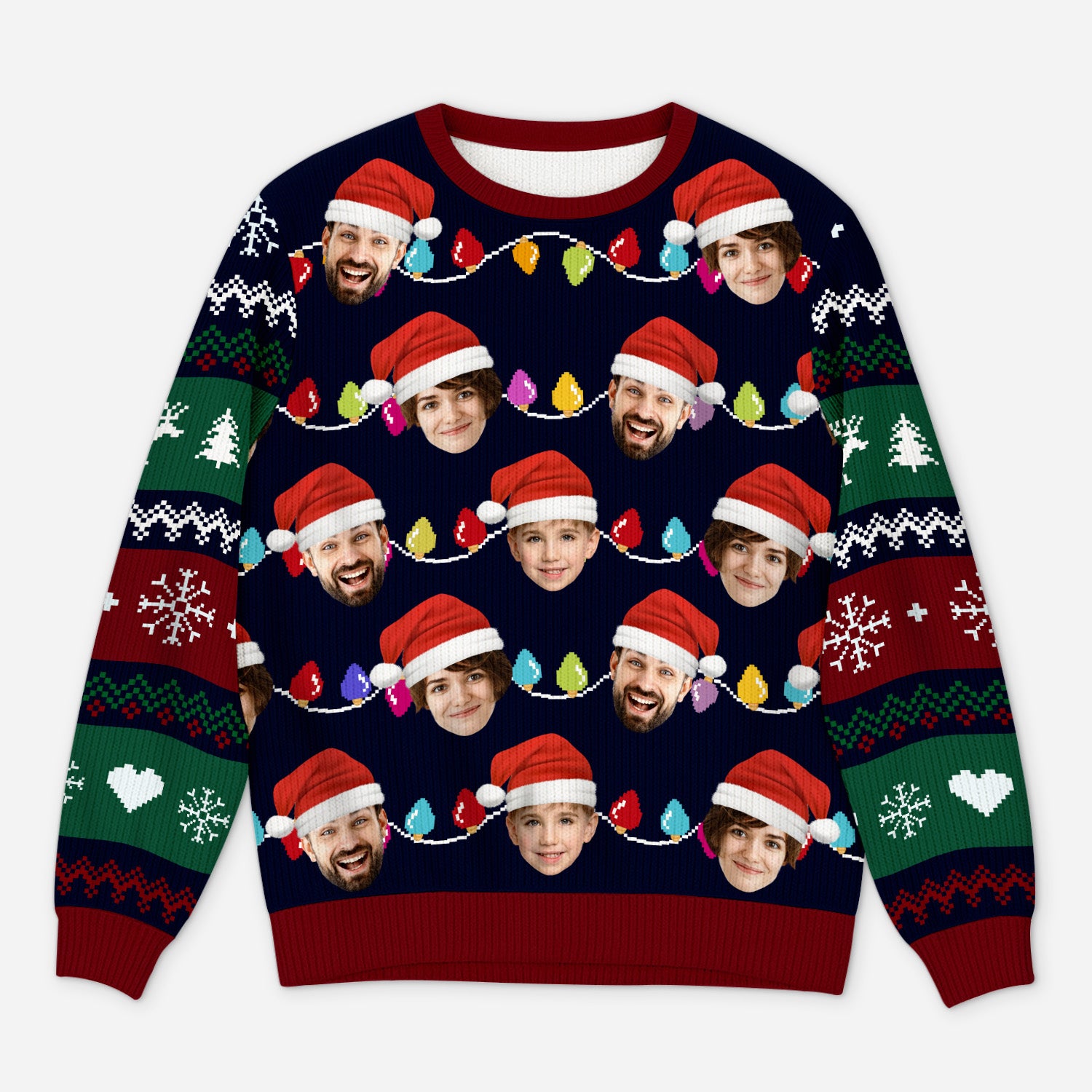 5696WFR1 pull moche personnalise avec photo notre pull noel de famille 5696w3vti