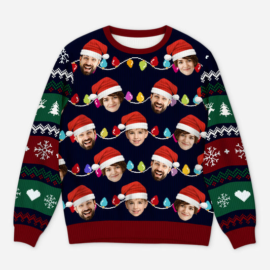 5696WFR1 pull moche personnalise avec photo notre pull noel de famille 5696w3vti