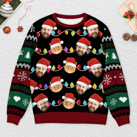 5696WFR2 pull moche personnalise avec photo notre pull noel de famille 5696w3vti