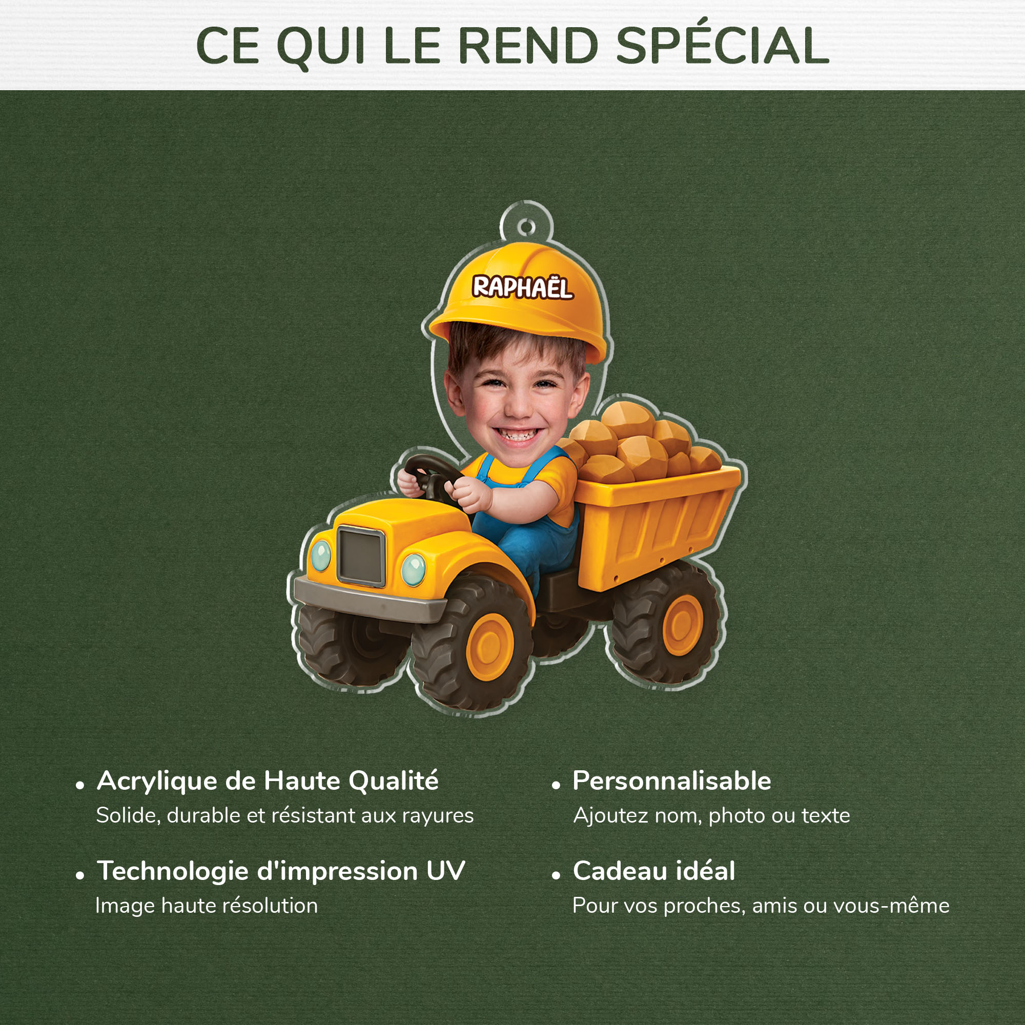 5699OFR4 ornement noel acrylique personnalise avec photo enfant conducteur 5699o8mqk