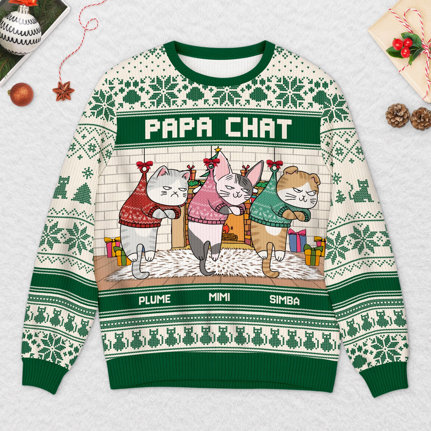 5702WFR2 pull moche personnalise maman chat version noel 5702wtmmd