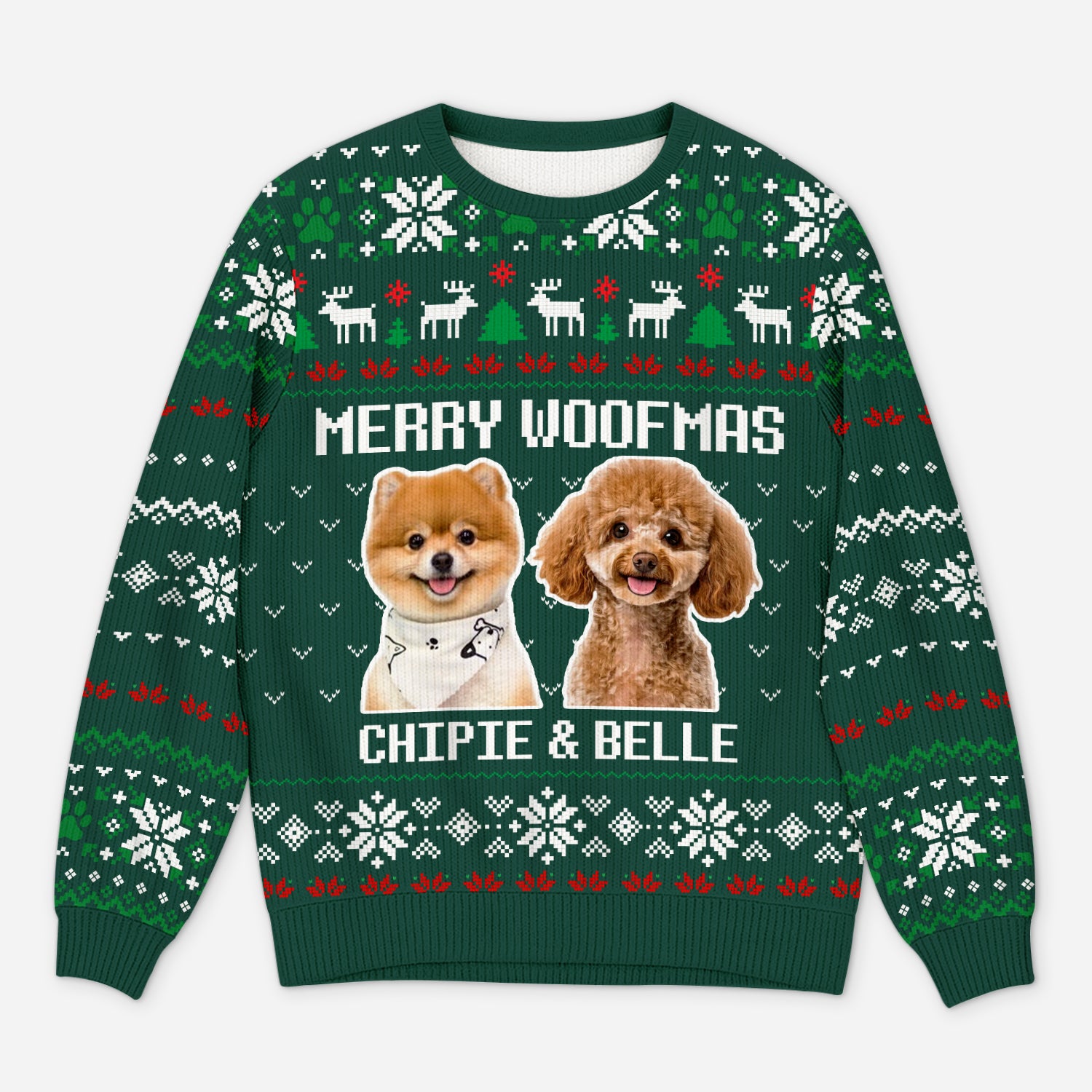 5703WFR1 pull moche personnalise avec photo joyeux noel aux chats chiens 5703w3lcd_1