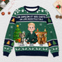 5706WFR2 pull moche de noel personnalise une fille et son chien 5706w