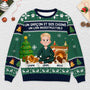 5706WFR2 pull moche de noel personnalise une fille et son chien 5706wtmzc