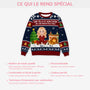 5706WFR5 pull moche de noel personnalise une fille et son chien 5706wtmzc