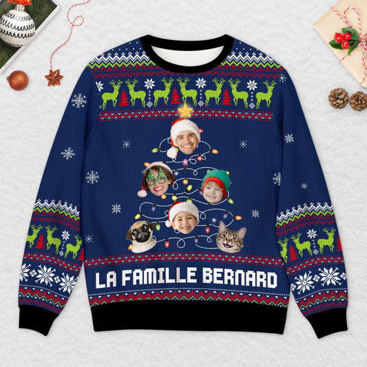 5708WFR2 pull moche personnalise sapin noel de famille 5708w3tmi