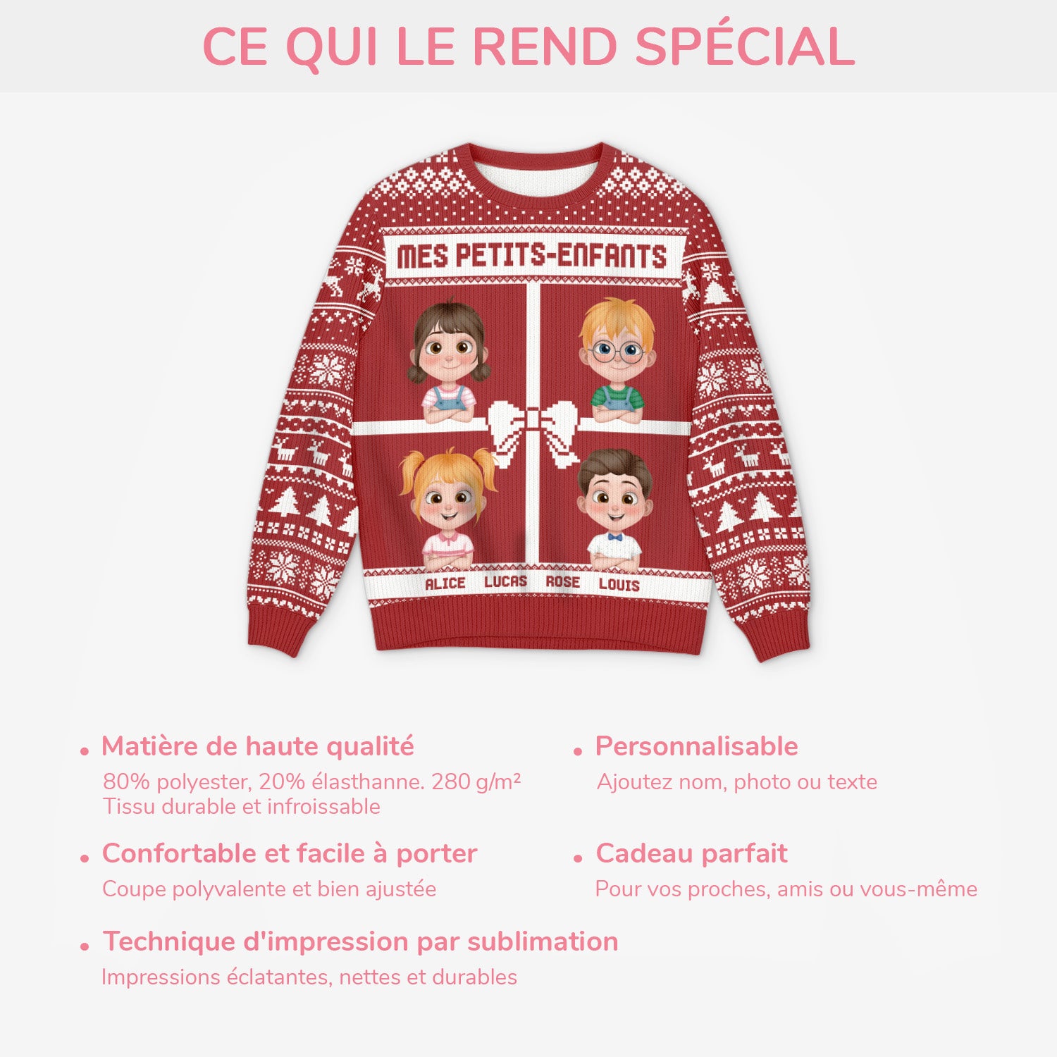 5714WFR5 pull moche de noel personnalise pour mamie papy mes petits enfants 5714w6hma