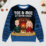 5715WFR2 pull moche de noel personnalise couple toi moi et notre chat 5715w6lmd