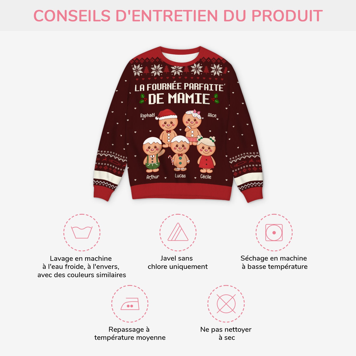 5718WFR4 pull moche de noel personnalise la fournee parfaite de mamie papi 5718w6uab