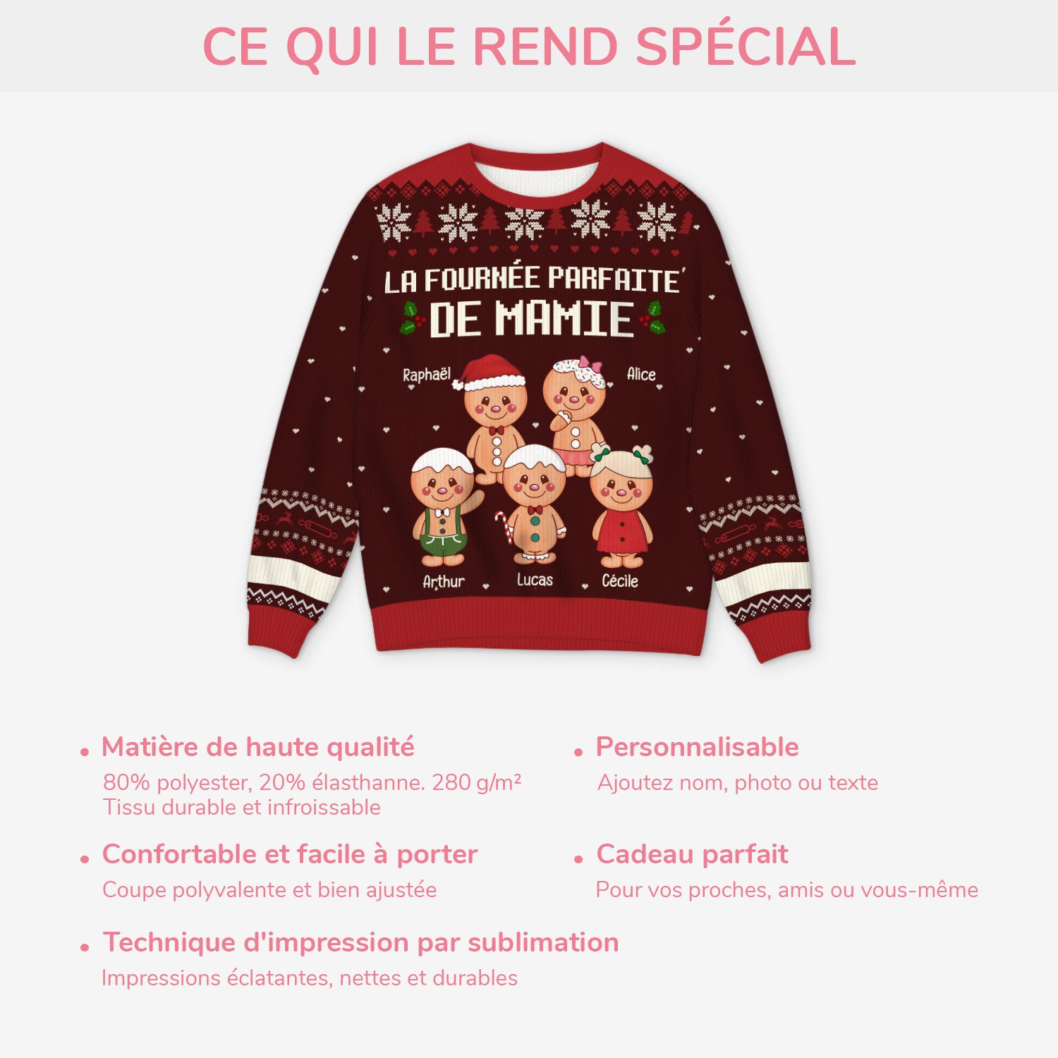 5718WFR5 pull moche de noel personnalise la fournee parfaite de mamie papi 5718w6uab
