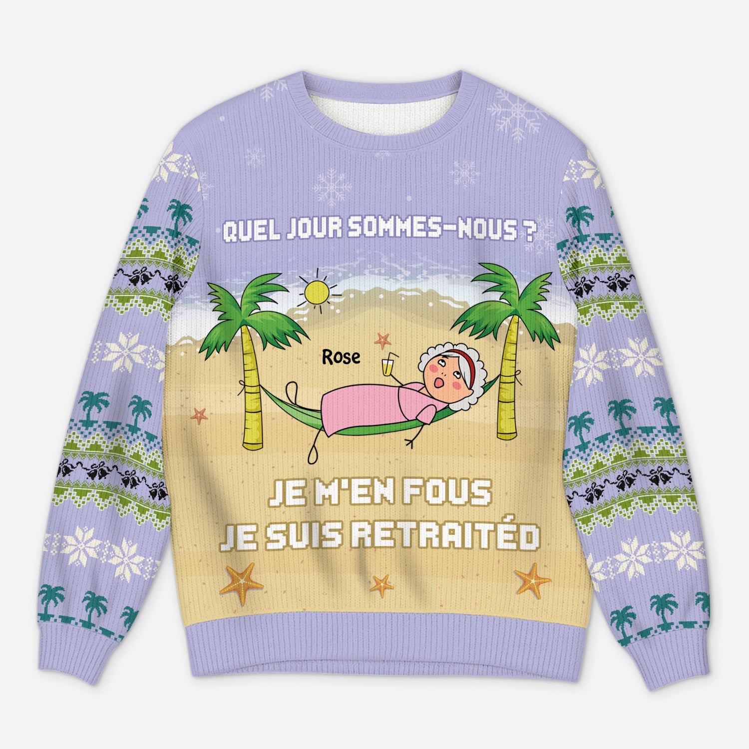 5720WFR1 pull moche de noel personnalise je suis retraite 5720wklta