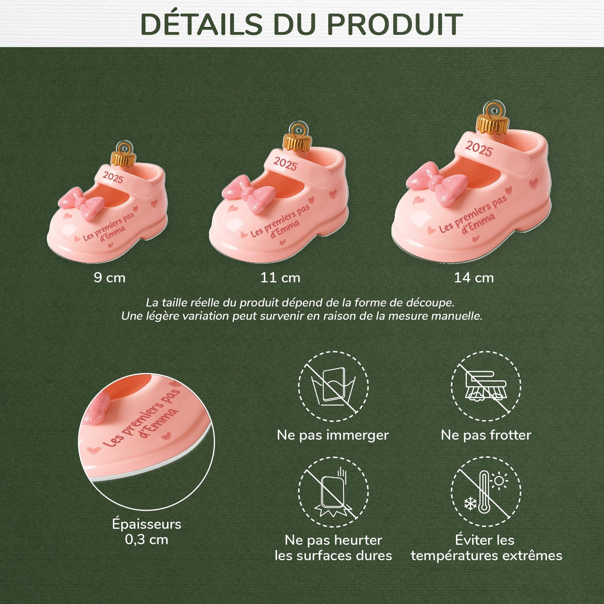 5723OFR3 effet dimpression 3d ornement noel acrylique personnalise les premiers pas de mon enfant 5723o8vca