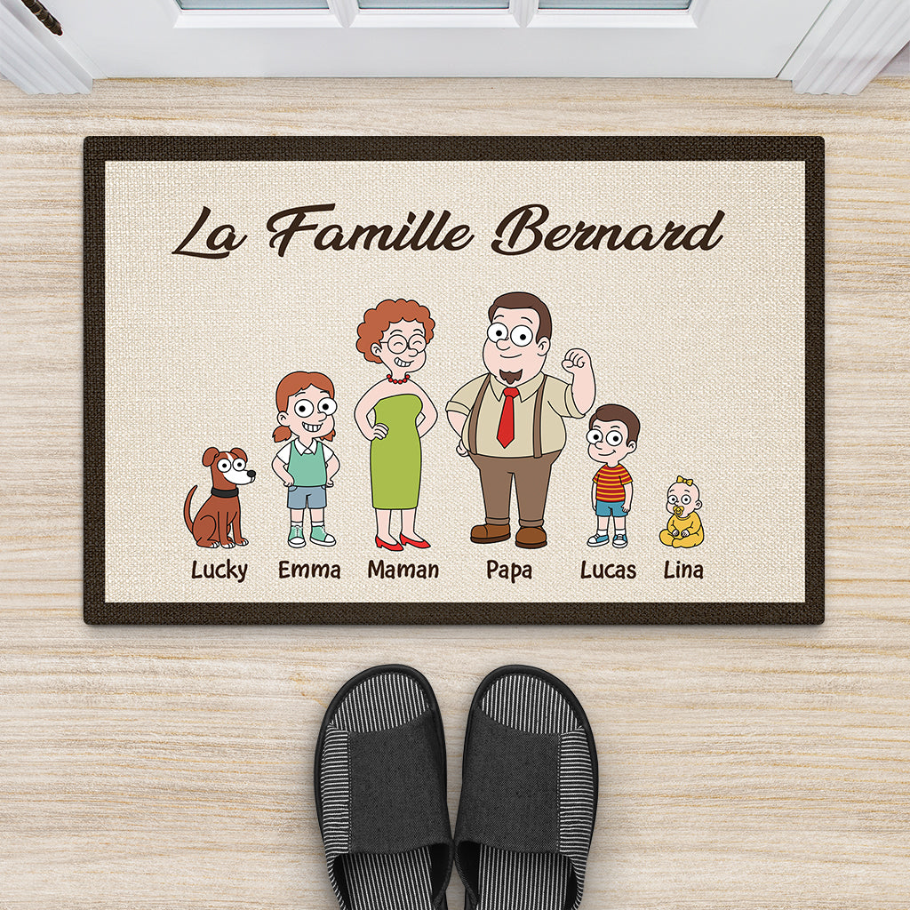 5724DFR2 paillasson personnalise cest ma famille 5724dki7i