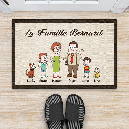 5724DFR2 paillasson personnalise cest ma famille 5724dki7i