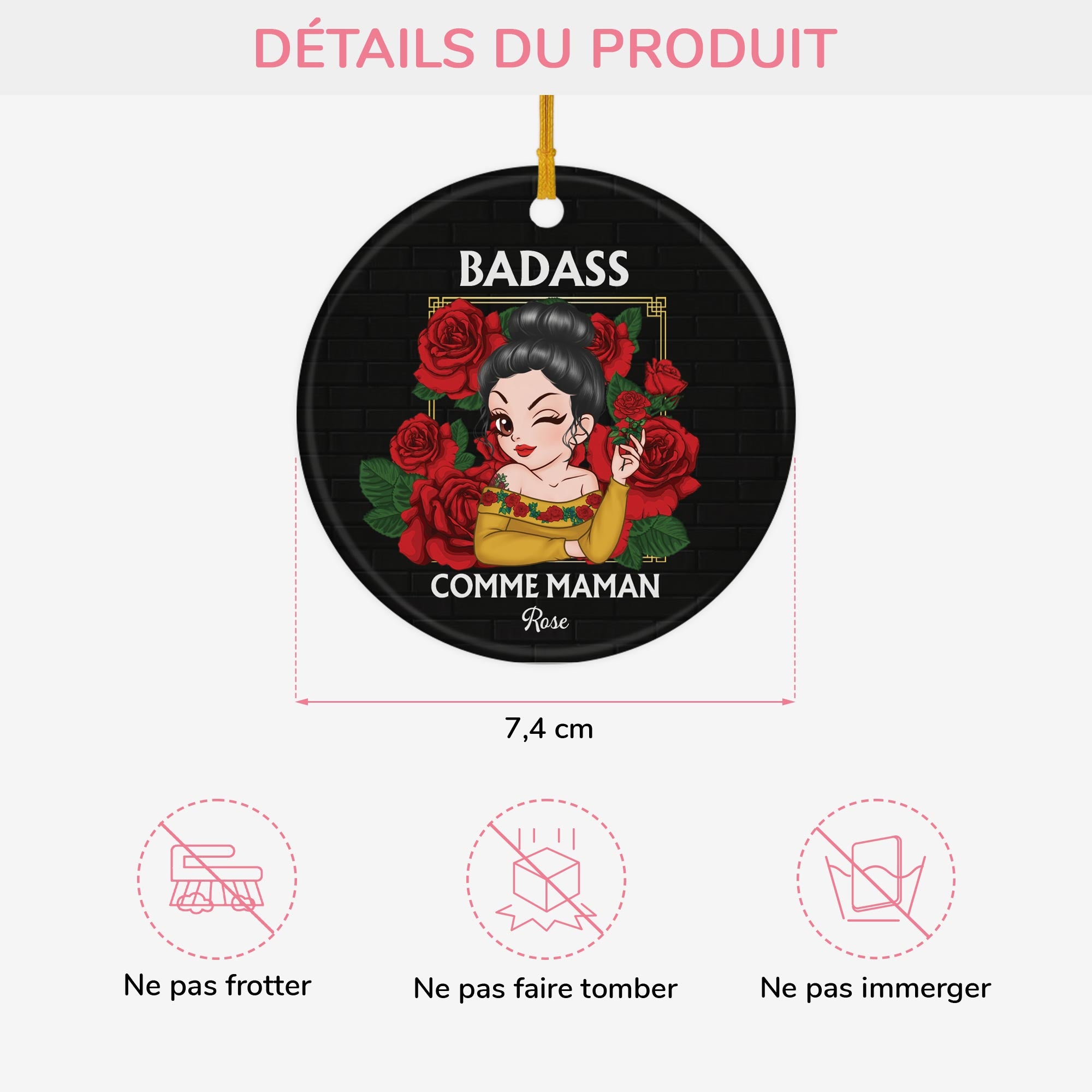 5725OFR3 ornement noel ceramique personnalise badass comme maman 5725o8zaa
