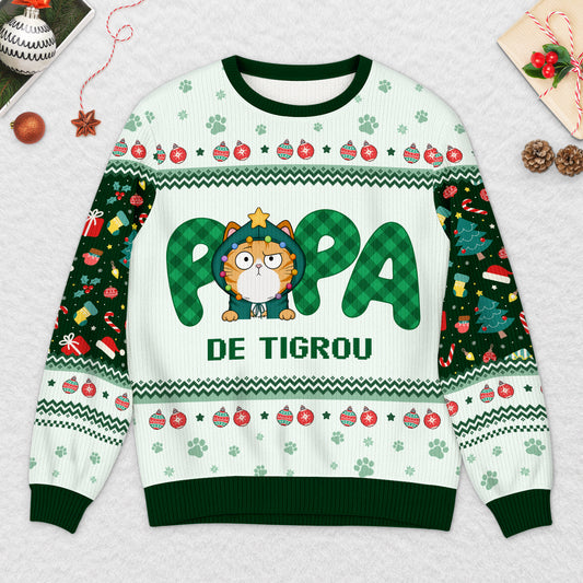5727WFR2 pull moche de noel personnalise maman de chat 5727wttzd