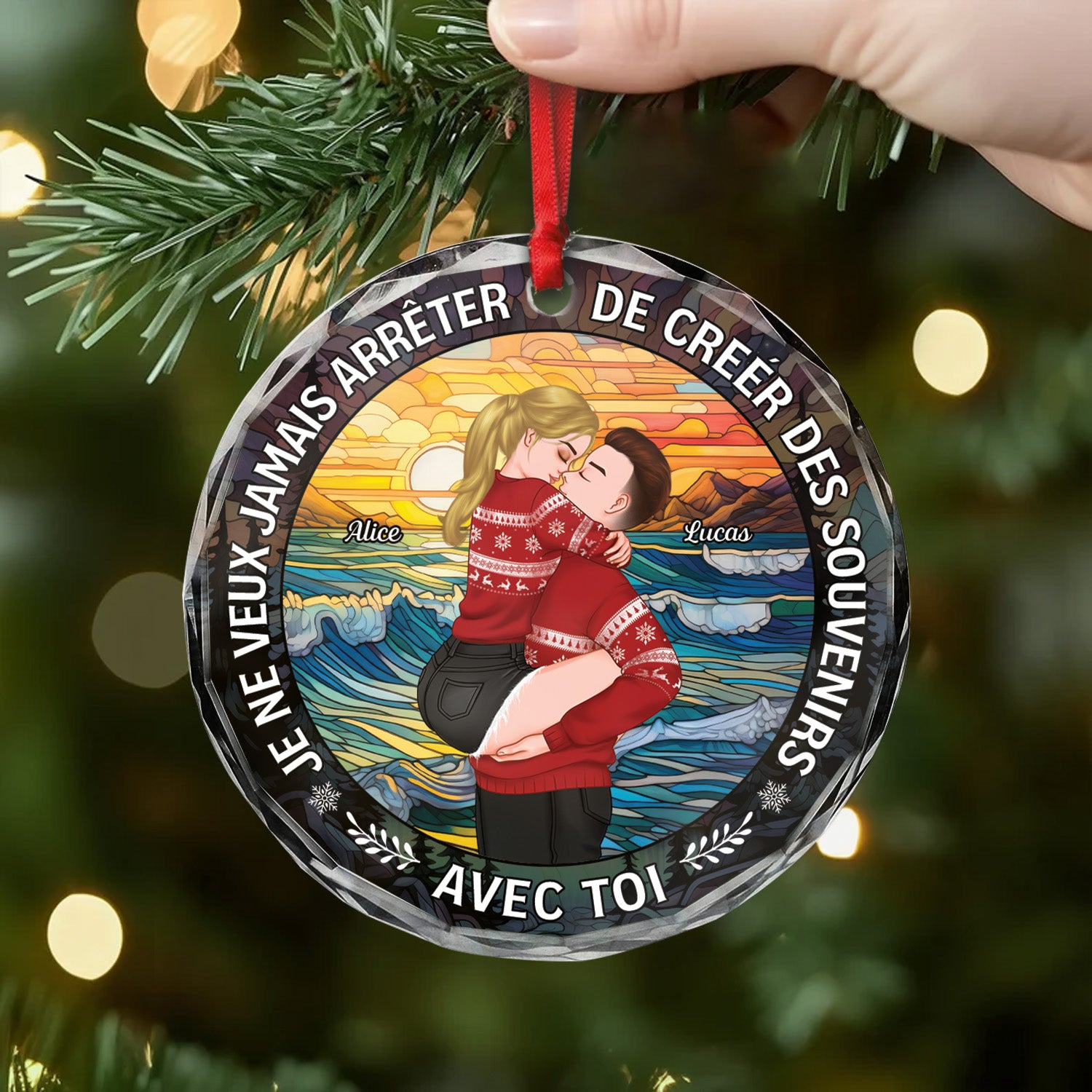 5731OFR2 ornement noel en verre personnalise creer des souvenirs avec toi 5731o8ttg