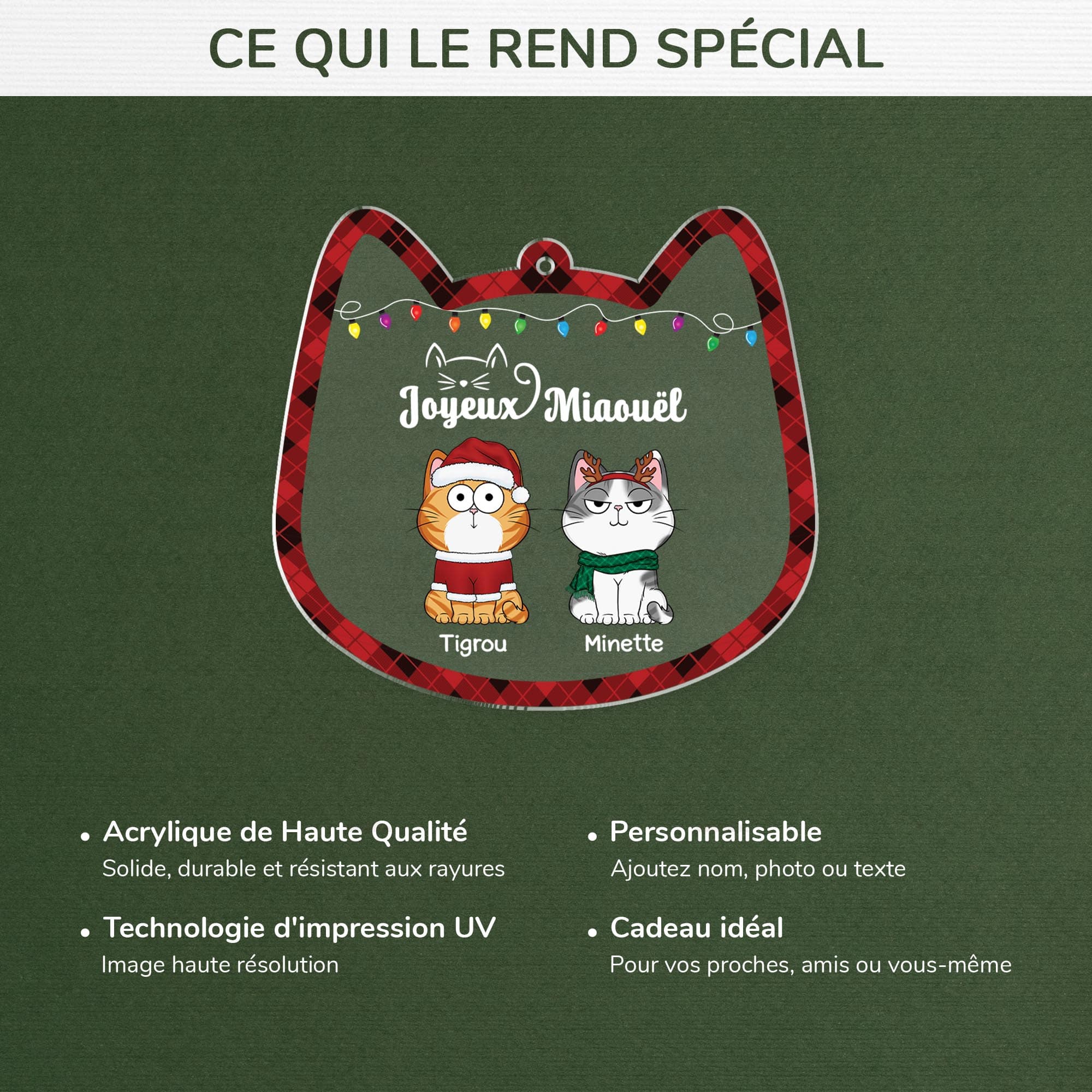 5733OFR4 ornement noel acrylique personnalise joyeux miaouel 5733okmcd min