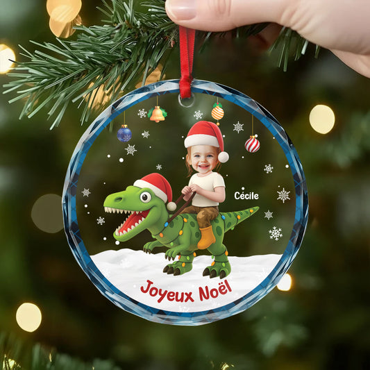 5736OFR2 ornement en verre personnalise pour enfant mon dinosaure de noel 5736okhqk