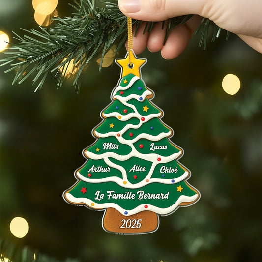 5741OFR2 ornement de noel acrylique personnalise sapin avec prenoms de famille 5741ottmi