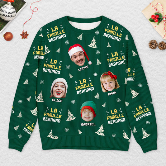 5743WFR2 pull moche personnalise drole avec photo ensemble pull de noel famille 5743wtmmi