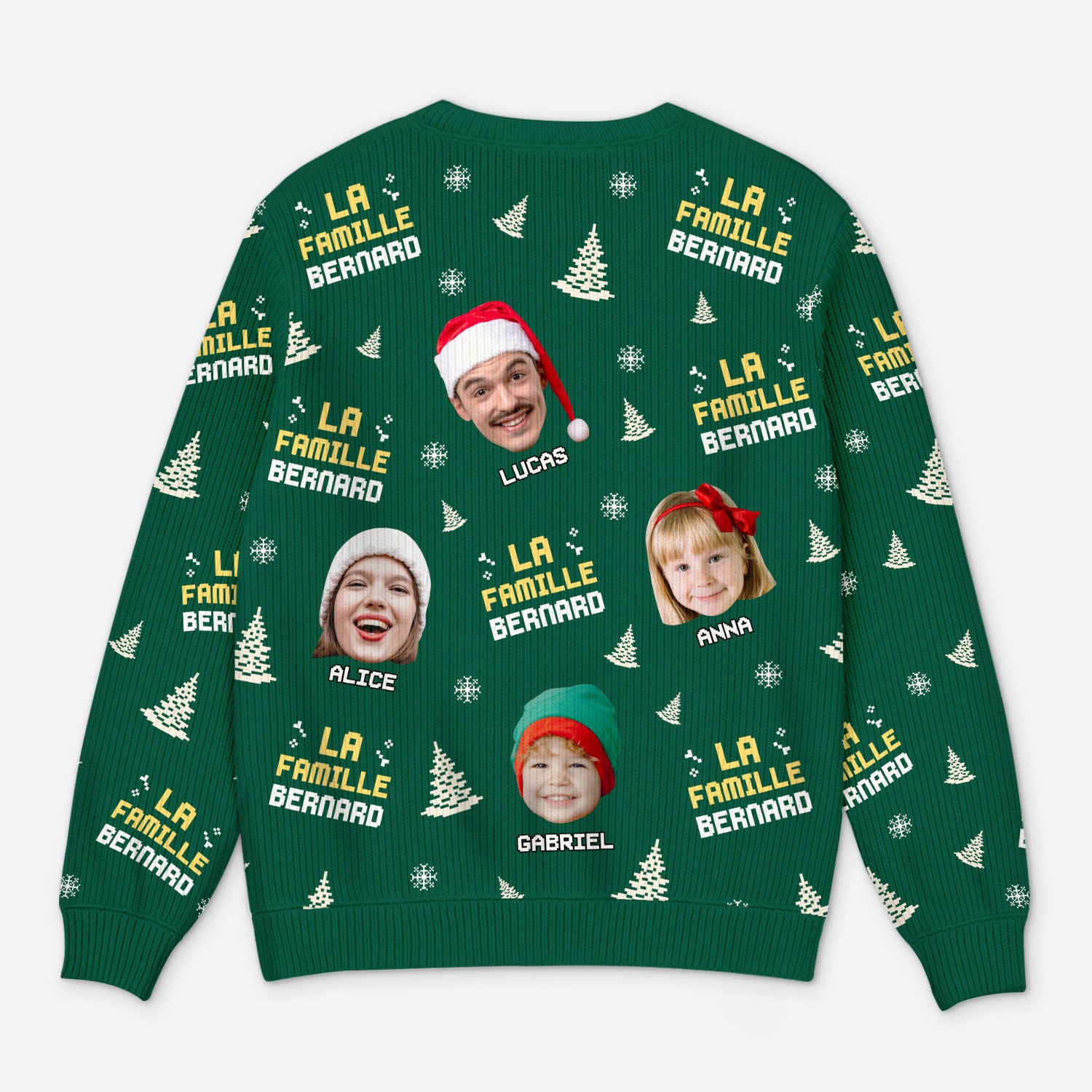 5743WFR3 pull moche personnalise drole avec photo ensemble pull de noel famille 5743wtmmi