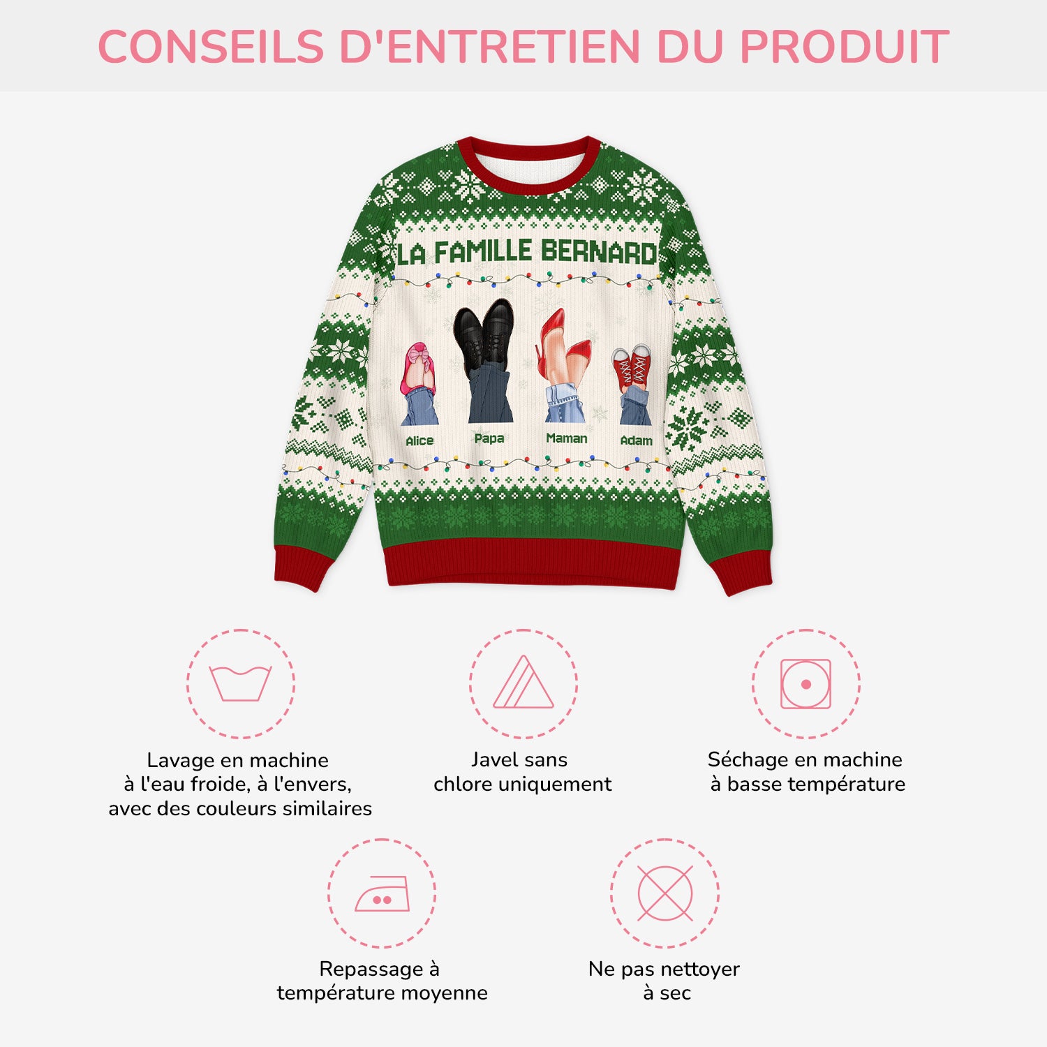 5761WFR4 pull moche de noel personnalise nos chaussures de famille 5761w8zni