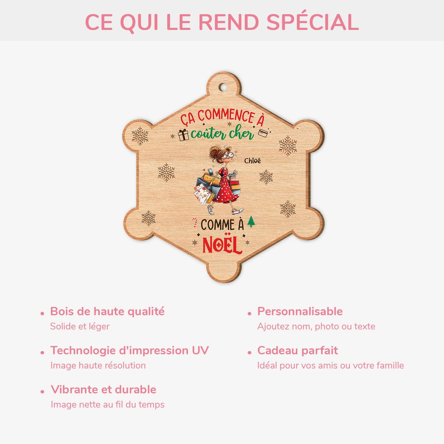 5762OFR4 ornement noel en bois a 1 couche personnalise ca commence a couter cher 5762otzca