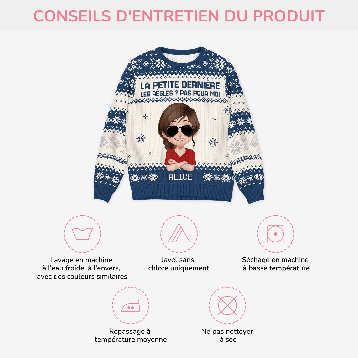 5770WFR4 pull moche de noel personnalise pour frere et soeur la petite derniere 5770w8vna