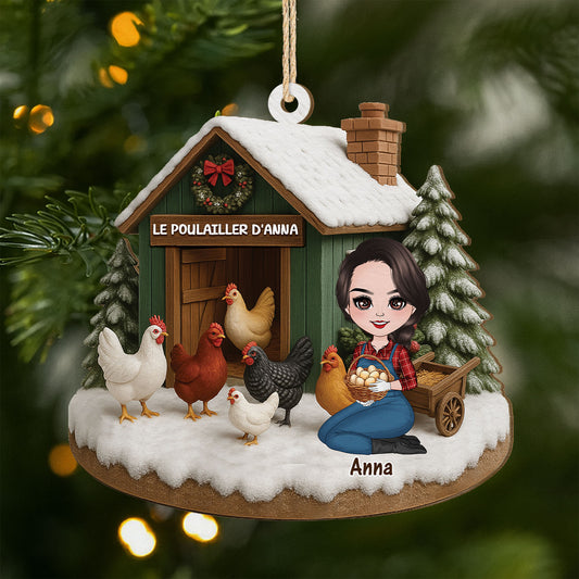 5776OFR1 ornement de noel en bois a 1 couche personnalise le poulailler danna 5776o3vqa