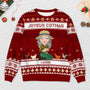5777WFR2 pull moche de noel poulet personnalise joyeux cotcot noel 5777w3tma