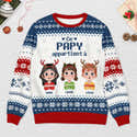 Pull Moche De Noël Personnalisé Avec Prénom - Modèle "Ce Papy Appartient À" Bonhomme De Neige - Cadeau Drôle Famille - 2