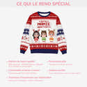 Pull Moche De Noël Personnalisé Avec Prénom - Modèle "Ce Papy Appartient À" Bonhomme De Neige - Cadeau Drôle Famille - 11
