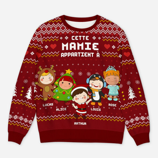 5781WFR1 pull moche de noel personnalise pour papy mamie ce papy genial appartient a 5781wtlta