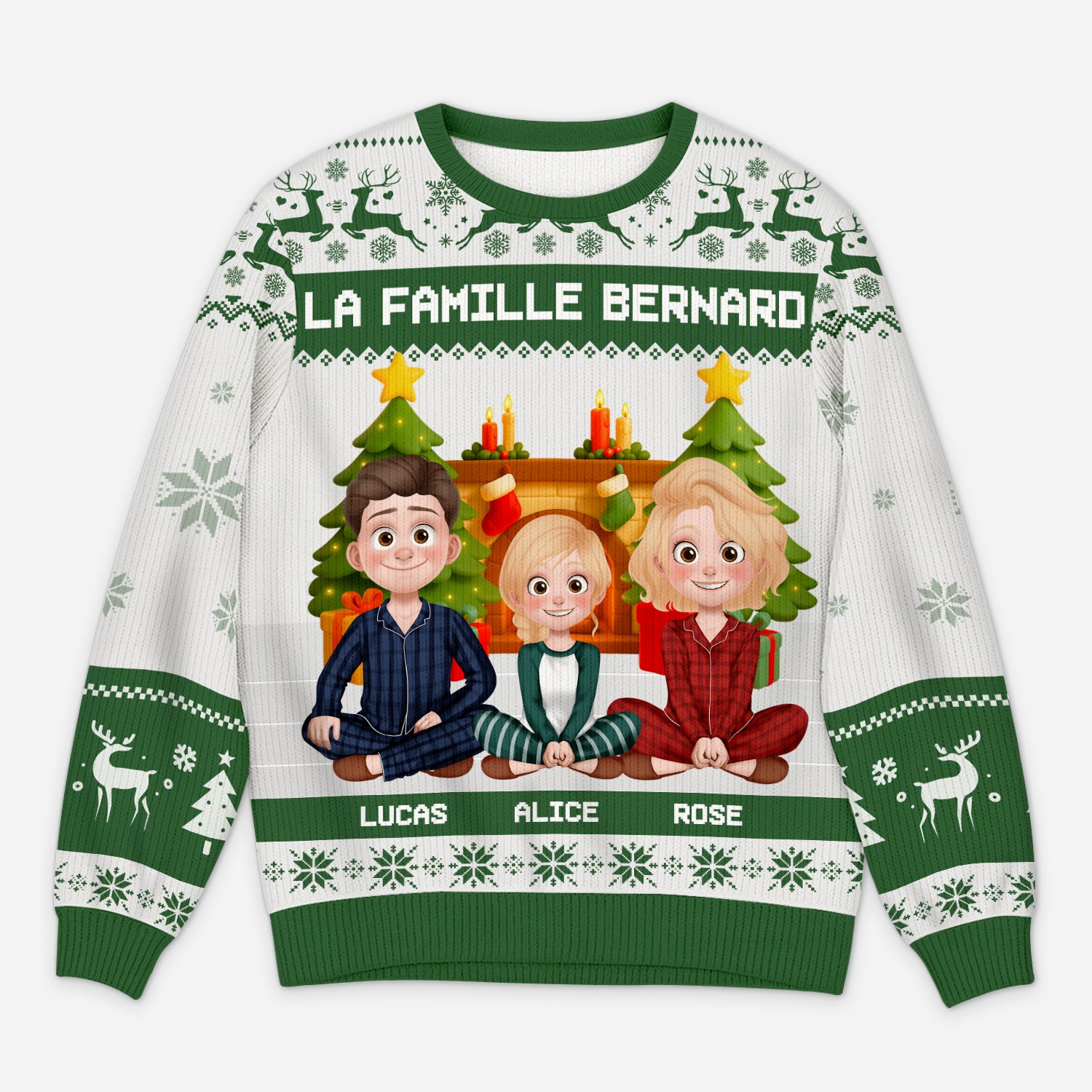 5783WFR1 pull moche de noel personnalise famille noel ensemble 5783w8mzi