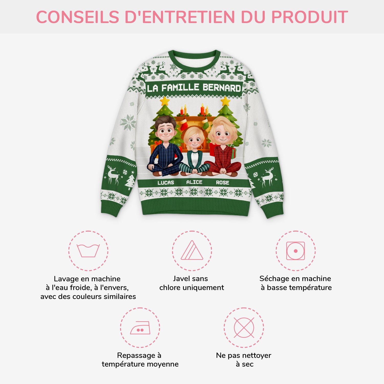 5783WFR4 pull moche de noel personnalise famille noel ensemble 5783w8mzi