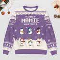 Pull Moche De Noël Personnalisé Avec Prénom - Modèle "Ce Papy Appartient À" Bonhomme De Neige - Cadeau Drôle Famille - 3