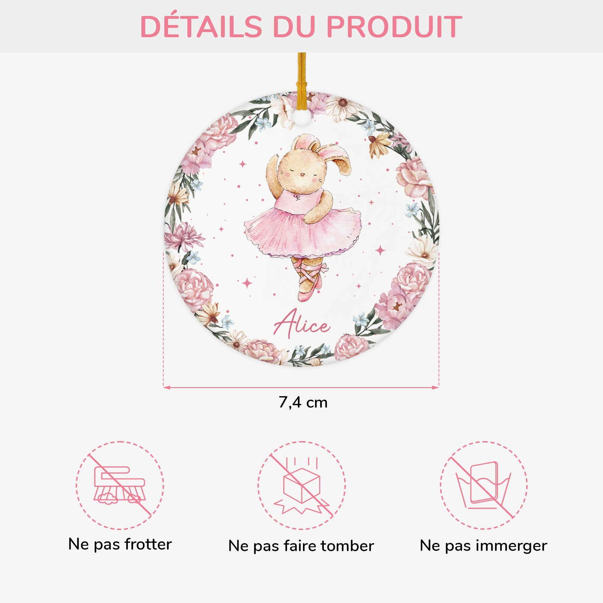 5797OFR3 ornement noel ceramique personnalise pour enfant devenir une ballerine 5797o8mtk