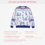 5799WFR5 pull moche de noel personnalise un noel de chien style toile bleue 5799wtmmc
