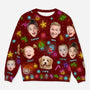 5801WFR1 pull moche de noel personnalise avec photo noel en famille 5801wtuai