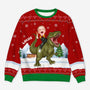 5806WFR1 pull moche de noel enfant personnalise avec photo mon dinosaure 5806wtzak