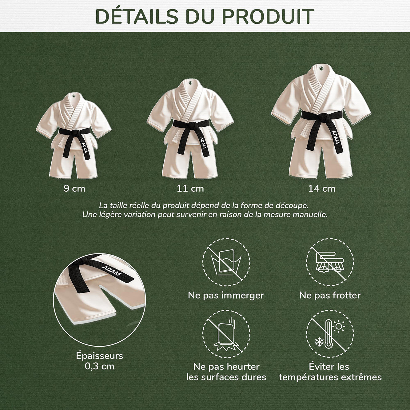 5808OFR3 effet dimpression 3d ornement noel acrylique personnalise enfant karate 5808o8hcb