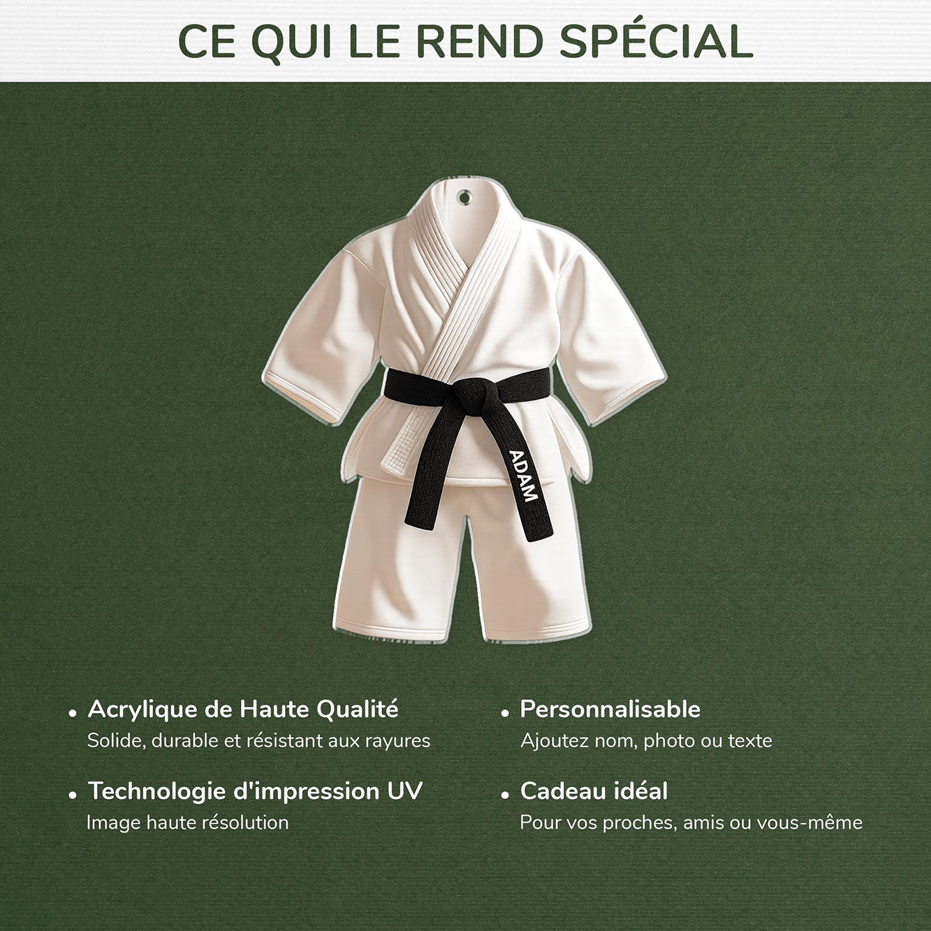 5808OFR4 effet dimpression 3d ornement noel acrylique personnalise enfant karate 5808o8hcb