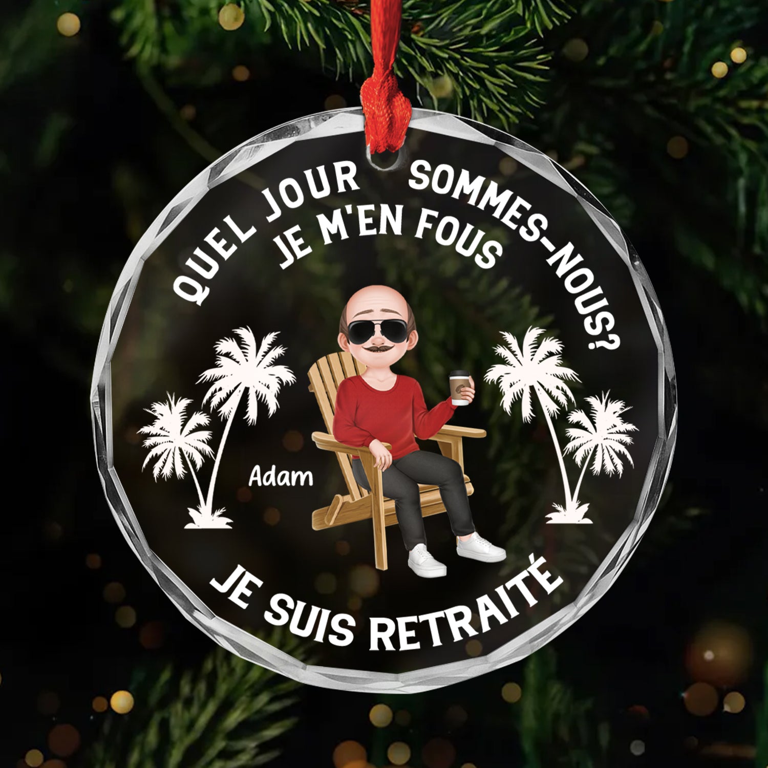 5811OFR1 ornement noel en verre personnalise je suis retraite 5811o8vcb