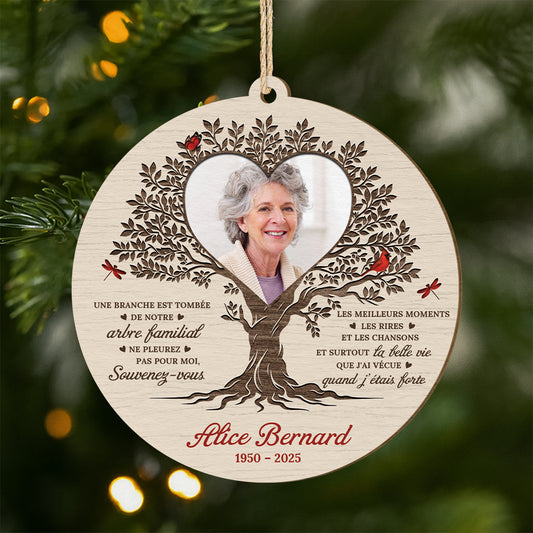 5816OFR1 ornement noel en bois a 1 couche personnalise commemoratif avec photo ne pleurez pas pour moi 5816o6vna
